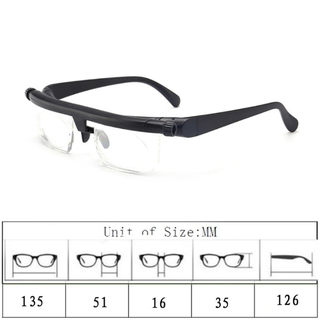 Adjustable Strength Lens Reading Myopia Glasses Eyewear Variable Focus Vision