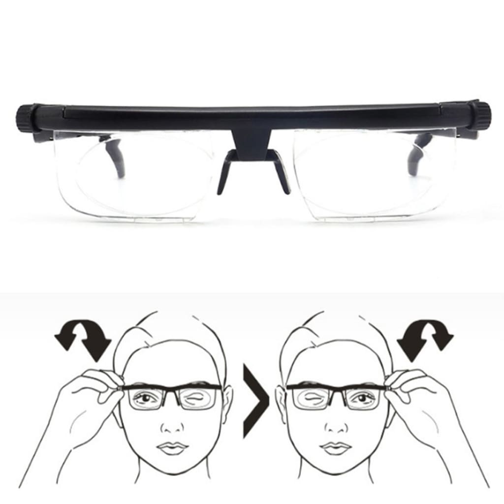 Adjustable Strength Lens Reading Myopia Glasses Eyewear Variable Focus Vision