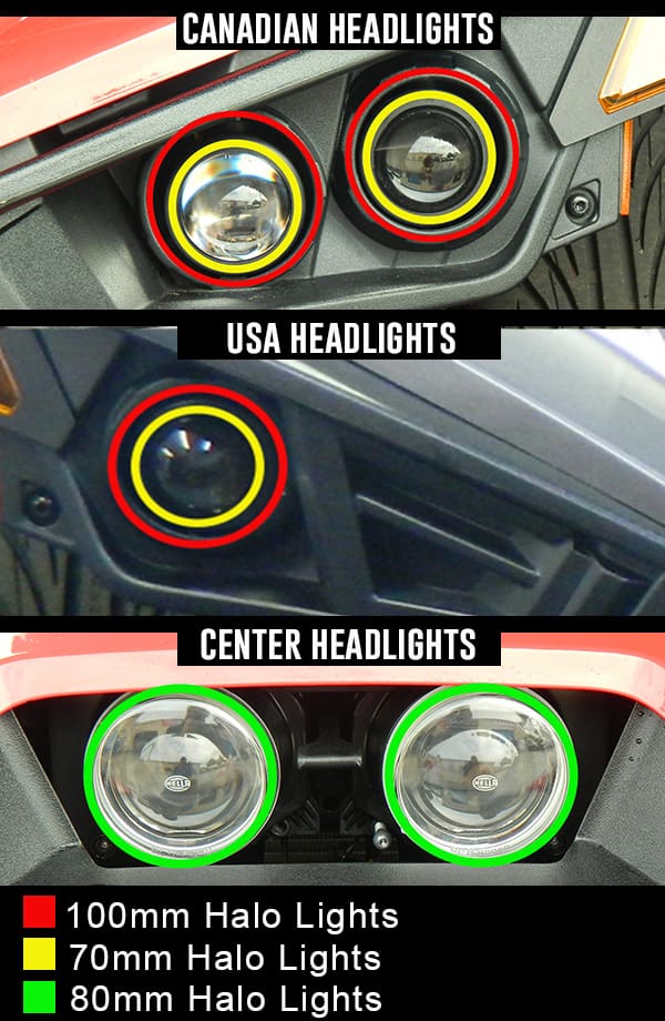 70mm Halo Muli-Color LED Rings for the Polaris Slingshot