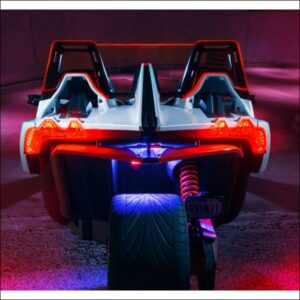 LED Lighted Wind Restrictor for the Polaris Slingshot - exterior